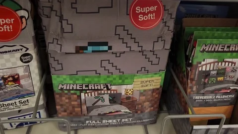 Minecraft Blanket Retailer Stock Footage 201116760