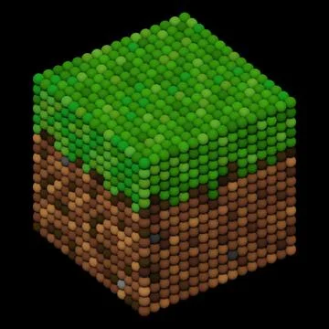 Minecraft block on a black background Stock Illustration