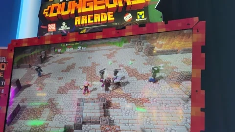 Minecraft Dungeons Arcade Game Stock Footage 243907298