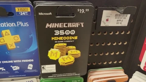 Minecraft Gift Cards Stock Footage 198392140