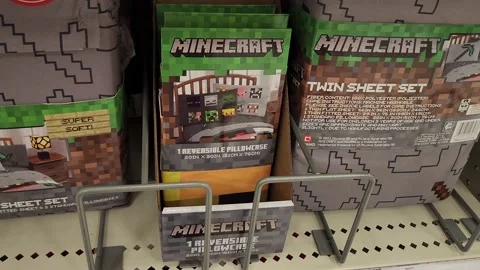 Minecraft Pixel Blanket Retailer Stock Footage 201116740