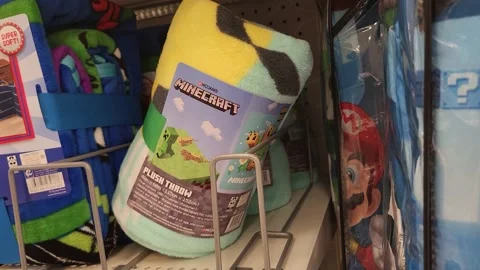Minecraft Plush Throw Retailer Stock Footage 201037323