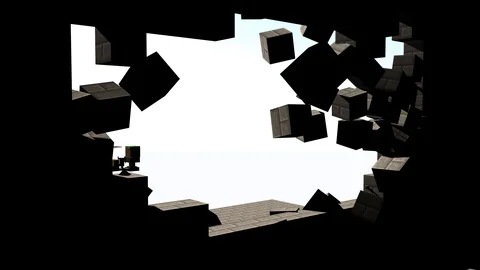 Minecraft stone wall break ver3 Stock Footage 98362631