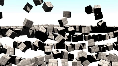 Minecraft stone wall break ver5 Stock Footage 98362644