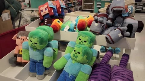 Minecraft Stuffed Animals Retailer Stock Footage 243955781