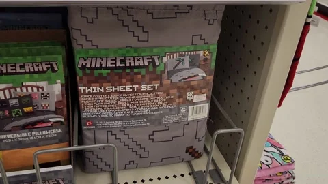 Minecraft Twin Sheet Set Retailer Stock Footage 201116670