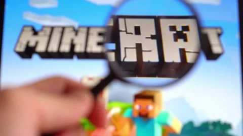 Minecraft website homepage. Minecraft logo visible. Stock Footage 153099022