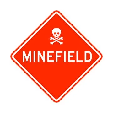 Minefield sign isolated Stock Illustration