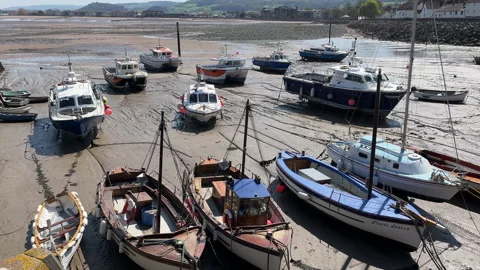 Minehead Harbour Boats Stock Footage 239358107