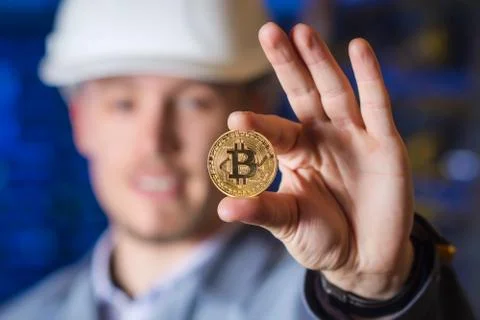 Miner bitcoin cryptocurrency Stock Photos