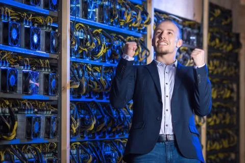 Miner bitcoin cryptocurrency Stock Photos