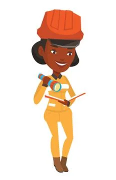 Miner checking documents vector illustration Stock Illustration