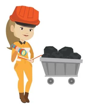 Miner checking documents vector illustration Stock Illustration
