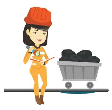Miner checking documents vector illustration Stock Illustration