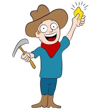Miner Discovers Gold Stock Illustration
