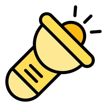 Miner flashlight icon vector flat Stock Illustration