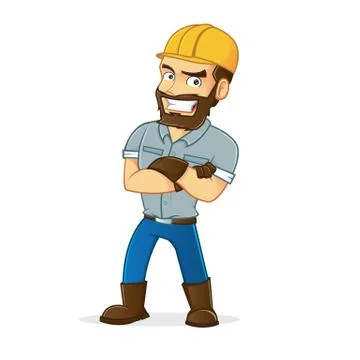 Miner folding hands Stock Illustration