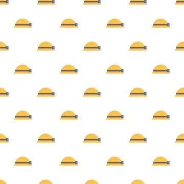Miner hard hat with lamp seamless pattern Stock Illustration
