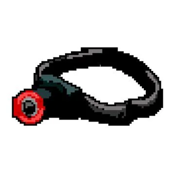 Miner headlamp flashlight game pixel art vector illustration Stock Illustration