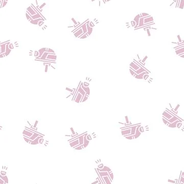 Miner helmet glyph seamless pattern Stock Illustration