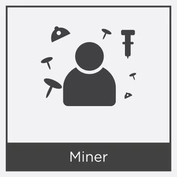 Miner icon isolated on white background Free Stock Illustration