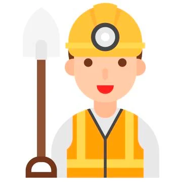 Miner icon, profession and job vector illustration Stock Illustration