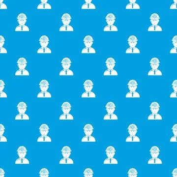 Miner pattern vector seamless blue Stock Illustration