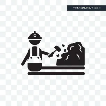 Miner vector icon isolated on transparent background, Miner logo design Free Stock Illustration
