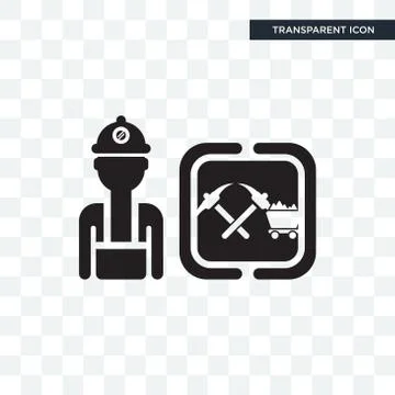Miner vector icon isolated on transparent background, Miner logo design Free Stock Illustration