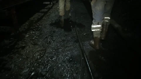 Miner Walking in the Mine Stock Footage 65419655