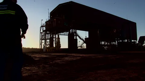 Miner walks to crusher Stock Footage 55038906