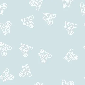 Miner worker line vector seamless pattern flat 스톡 일러스트