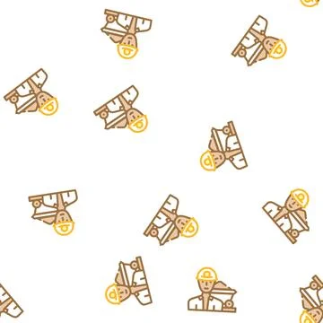 Miner worker vector seamless pattern Stock Illustration