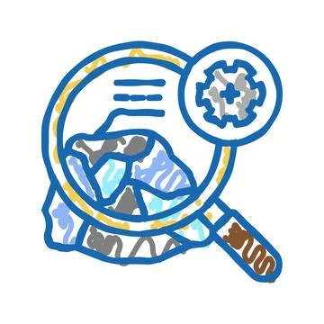Mineral analysis mining icon doodle illustration Stock Illustration