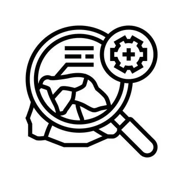 Mineral analysis mining line icon vector illustration Illustrazione stock