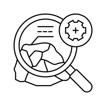Mineral analysis mining line icon vector illustration Illustrazione stock