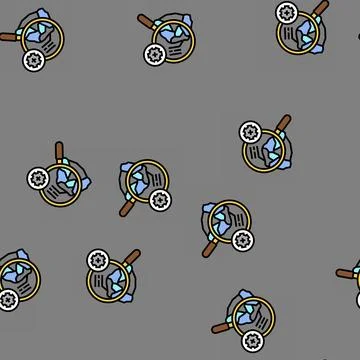 Mineral analysis mining vector seamless pattern Illustrazione stock