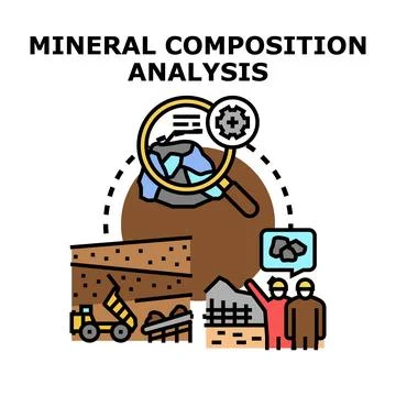 Mineral composition analyzing earth science and geology Stock Illustration
