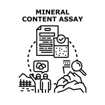 Mineral content assay process performing rock analysis イラスト素材