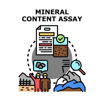 Mineral content assay process performing rock analysis イラスト素材