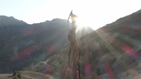 Mineral exploration drilling rig Stock-Footage 145308423