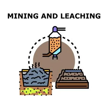 Mineral extraction and leaching process diagram concept Illustrazione stock