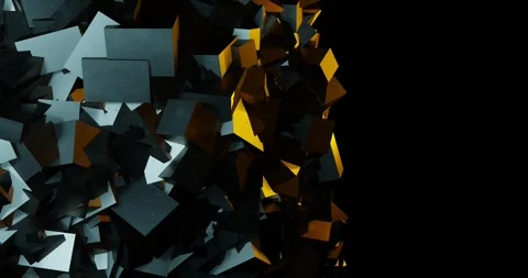 Mineral formation of metallic cubic elements.  4K loop animation Stock Footage 291649529