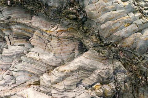 Mineral formations draw beautiful patterns in the quartz sandstone Stock Photos
