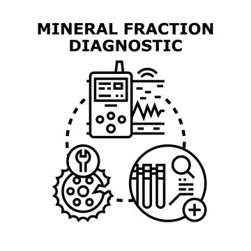 Mineral fraction diagnostic process performing analysis Illustrazione stock