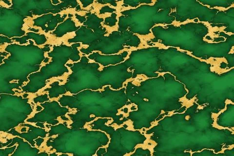 Mineral gold tiny line texture on bright greencolor marble luxury Stock Photos