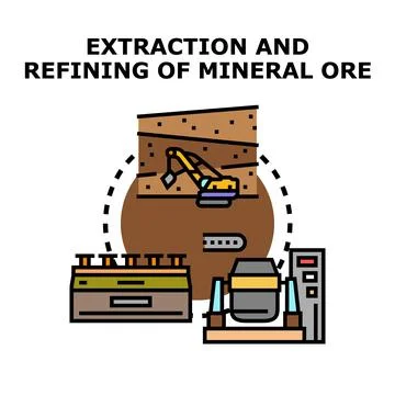 Mineral ore extraction and refining process infographic Stock Illustration