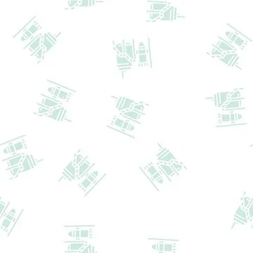 Mineral processing plant glyph seamless pattern Stock Illustration