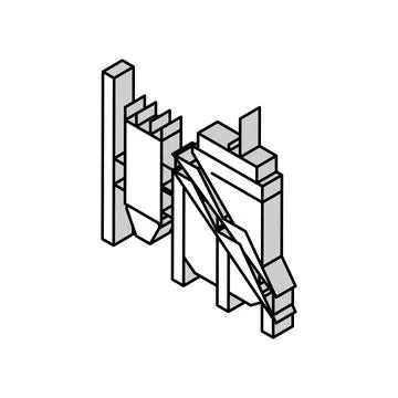 Mineral processing plant isometric icon vector illustration Stock Illustration