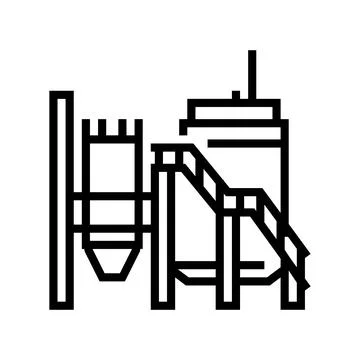 Mineral processing plant line icon vector illustration Stock Illustration